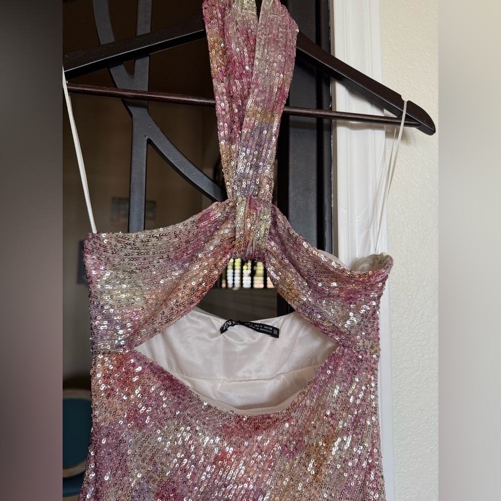 Zara sequin knotted halter dress - Picture 6 of 6